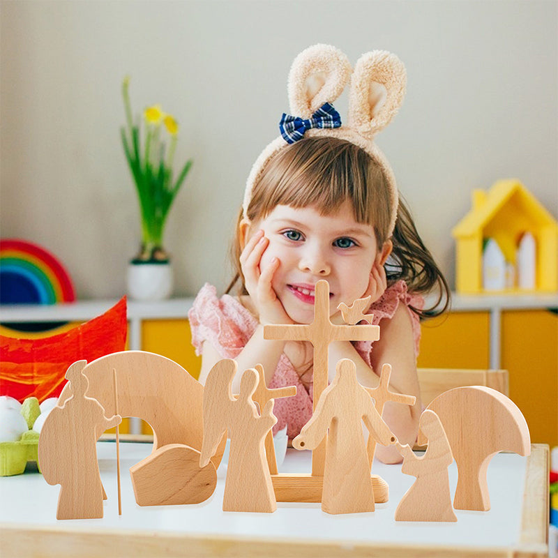 Easter Scene Wooden Decoration