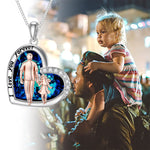 Pre-sale>>Father and Daughter Necklace Blue Heart Crystal Necklace