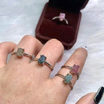 Rainbow Tourmaline Specimen Rings