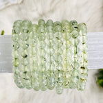 Prehnite Round Bead Bracelets (1BROWNSHELF-120-07)