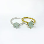 Gemstone Ring ~ Aquamarine Stone ~ Choose Gold or Sterling Silver (S141B12)