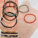 Gemstone Bracelets -3-4mm - Faceted Coin Bead