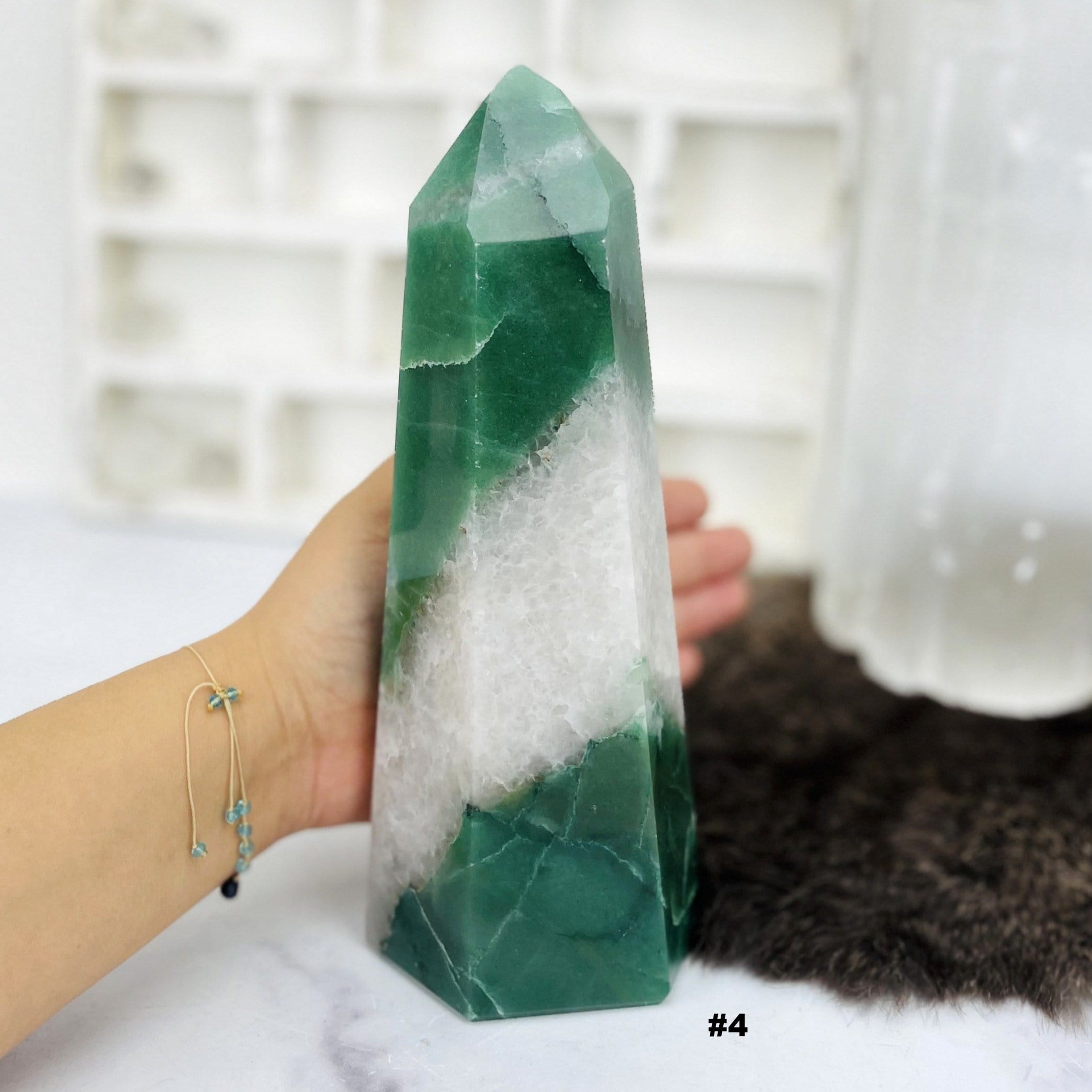 Green and White Quartz Polished Points - YOU CHOOSE - (DOOAK-S7)