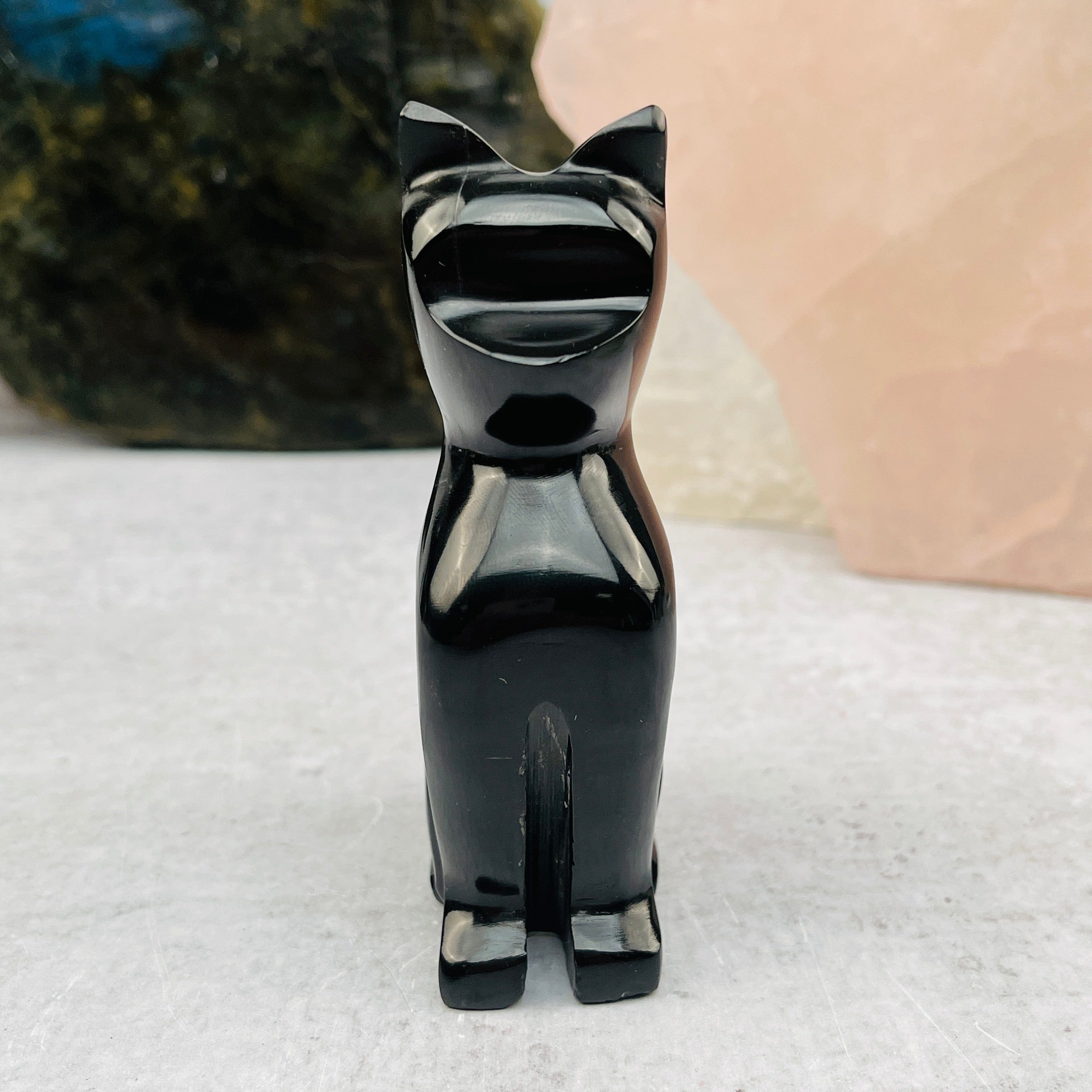 Black Onyx Cat- Polished Stone Kitty - Halloween (LBS0-S2-B3)