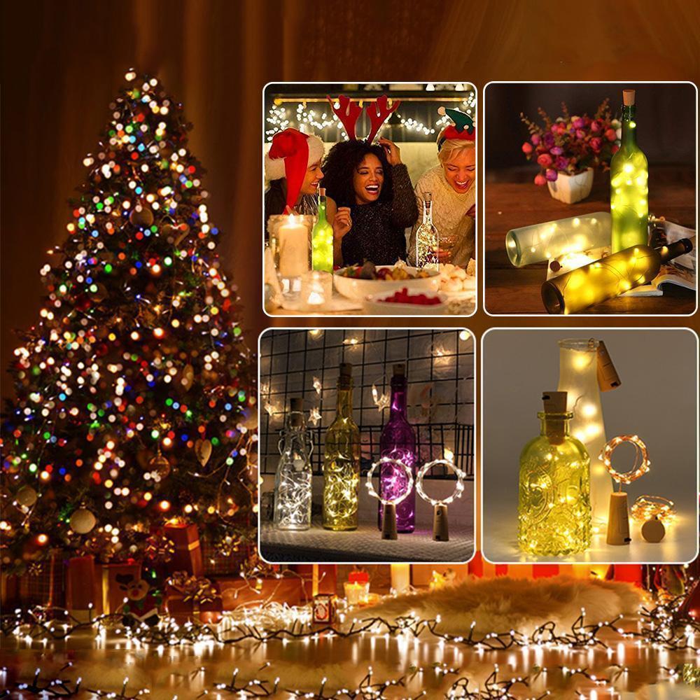 LED Wine Bottle Lights Cork Night Light DIY Decor Lift - 5/10PCS