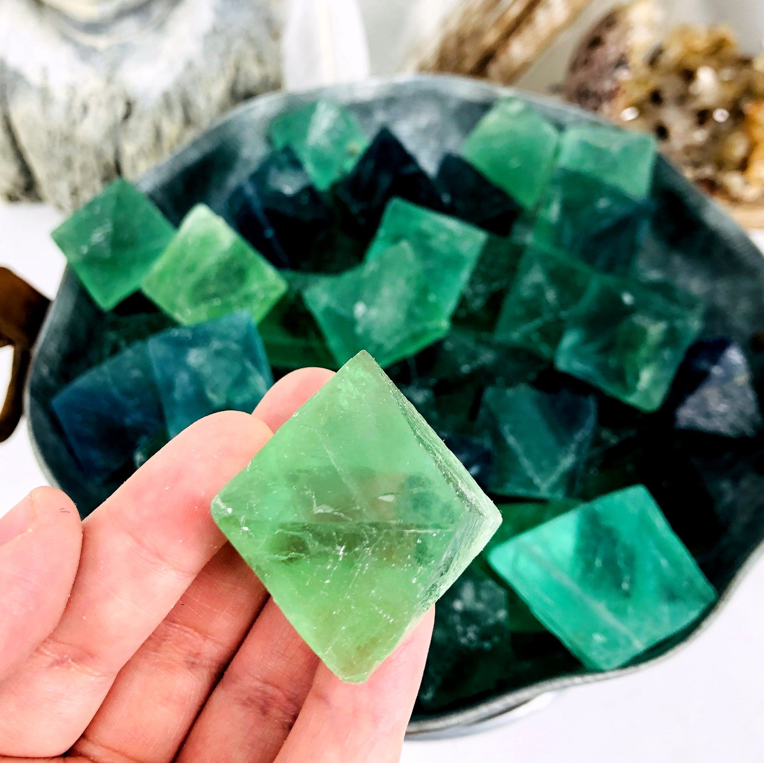 Fluorite Crystal Octahedron - By Size -