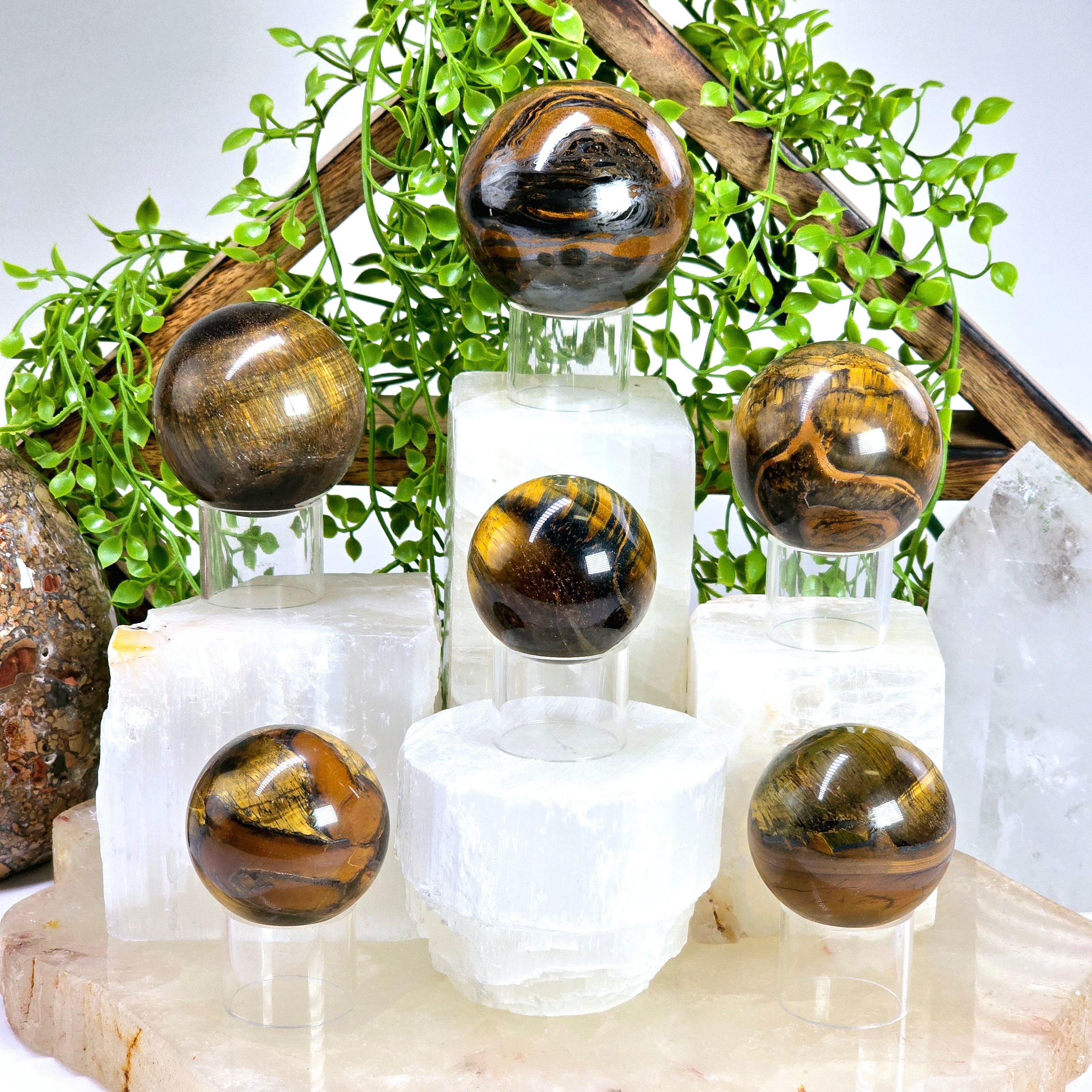 Tigers Eye Polished Crystal Sphere - You Choose