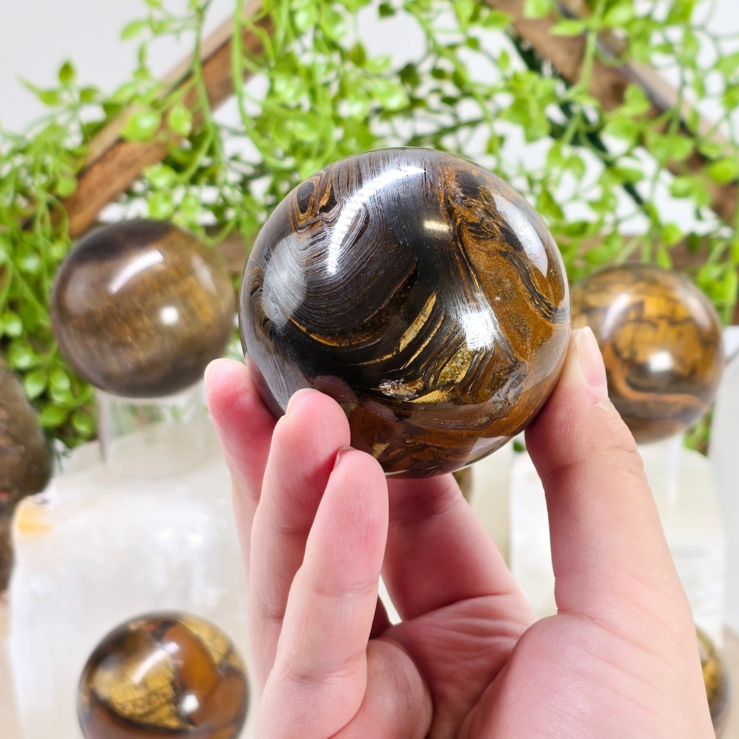 Tigers Eye Polished Crystal Sphere - You Choose