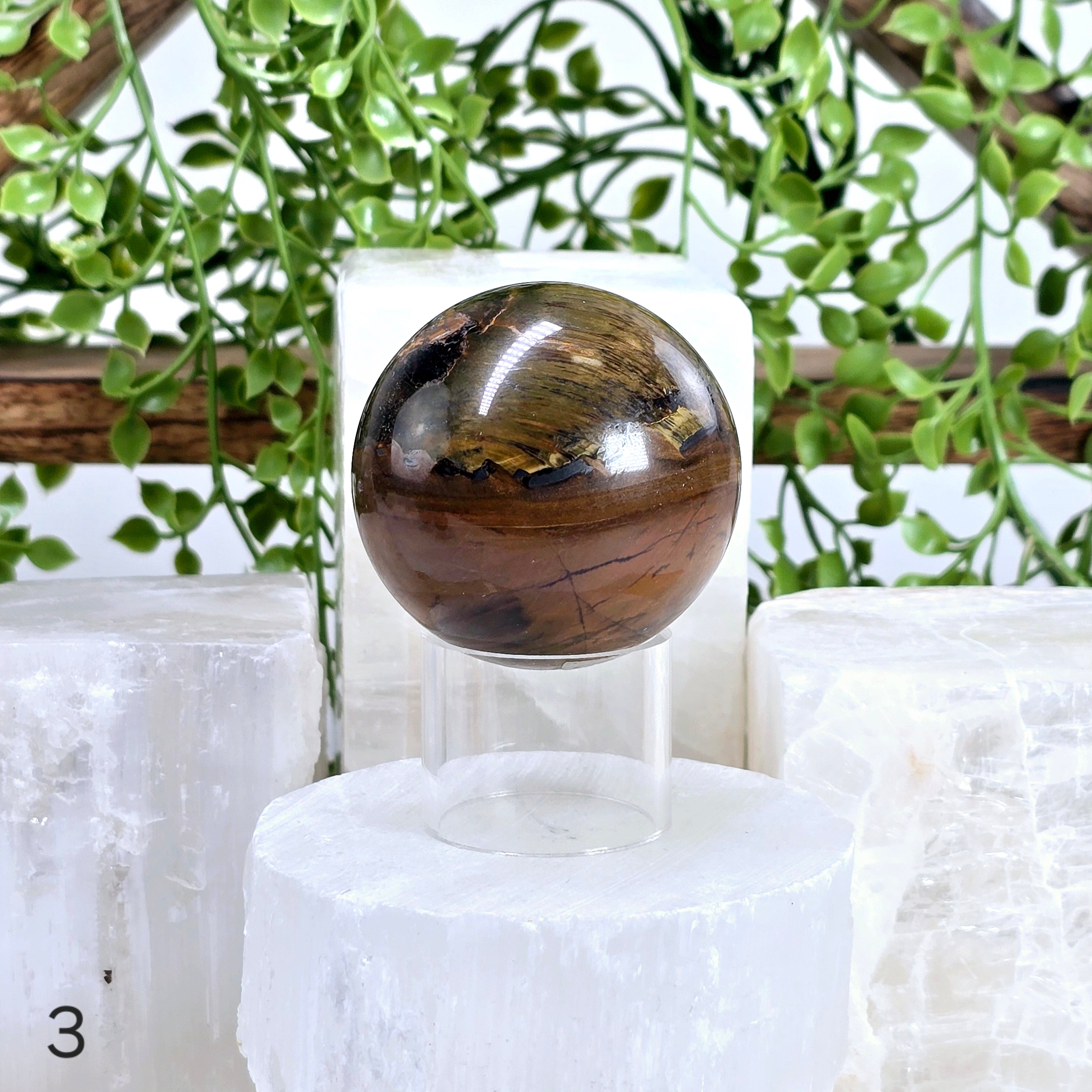 Tigers Eye Polished Crystal Sphere - You Choose