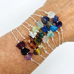 Chakra Healing 3 Stone Bracelet - Choose Gold or Silver Adjustable Band