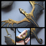 Black Winged Flying Dragon Necklace