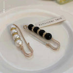 Fancy Rhinestones Pearls Safety Pin Brooch