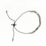 Gemstone Bracelet - Adjustable Cord with Gold Plated over Sterling Silver Beads