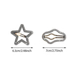 Rhinestone Bling Snap Hair Clip Barrettes (4 PCS)