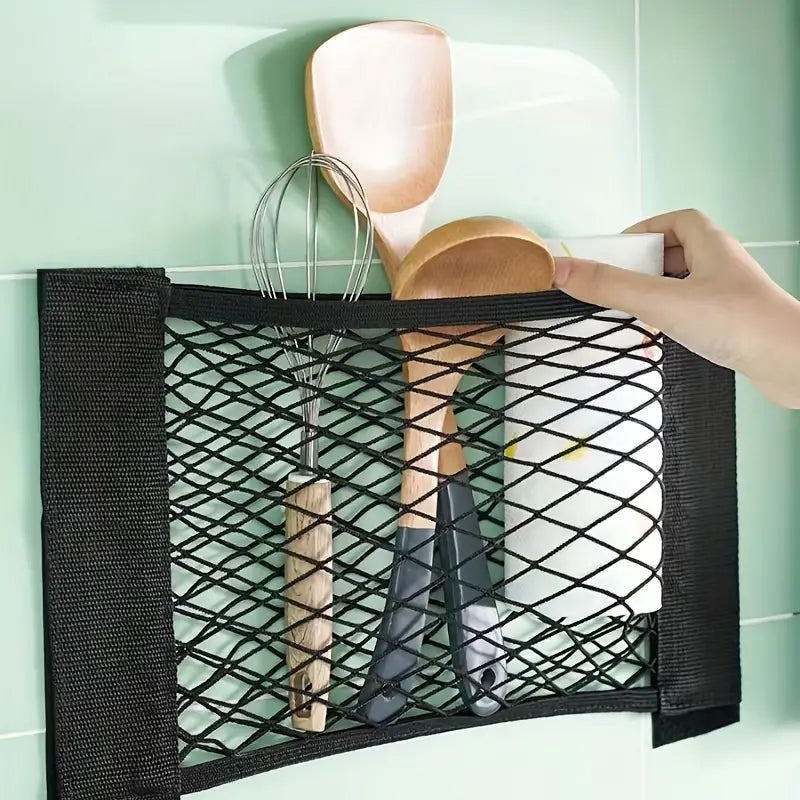 Plastic Bag Storage Mesh Bag (With adhesive tape)