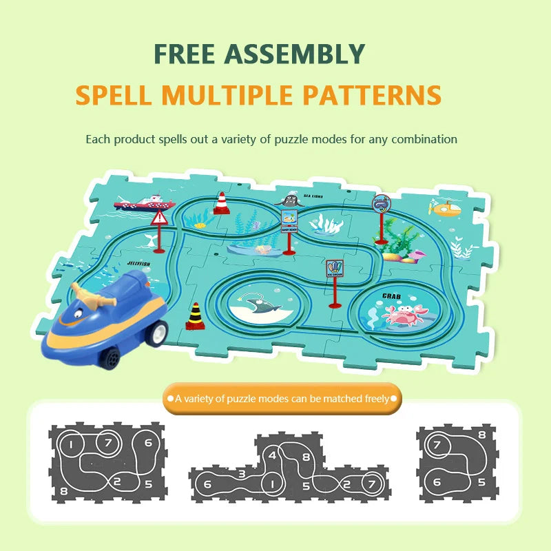 🧩Children's Educational Puzzle Track Car Play Set🧩