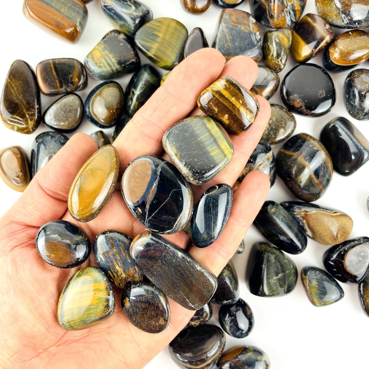 Blue Tigers Eye Polished Stones - 1 Pound Bag