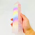 Angel Aura Rose Quartz Obelisk Polished Point Crystal