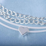 Bohemian Heart Shaped Double Anklet