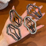 Rhinestone Bling Snap Hair Clip Barrettes (4 PCS)