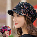 Floral Pleated Short Brim Cap