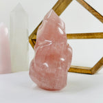 Rose Quartz Crystal Carved Stone Flame Tower OOAK