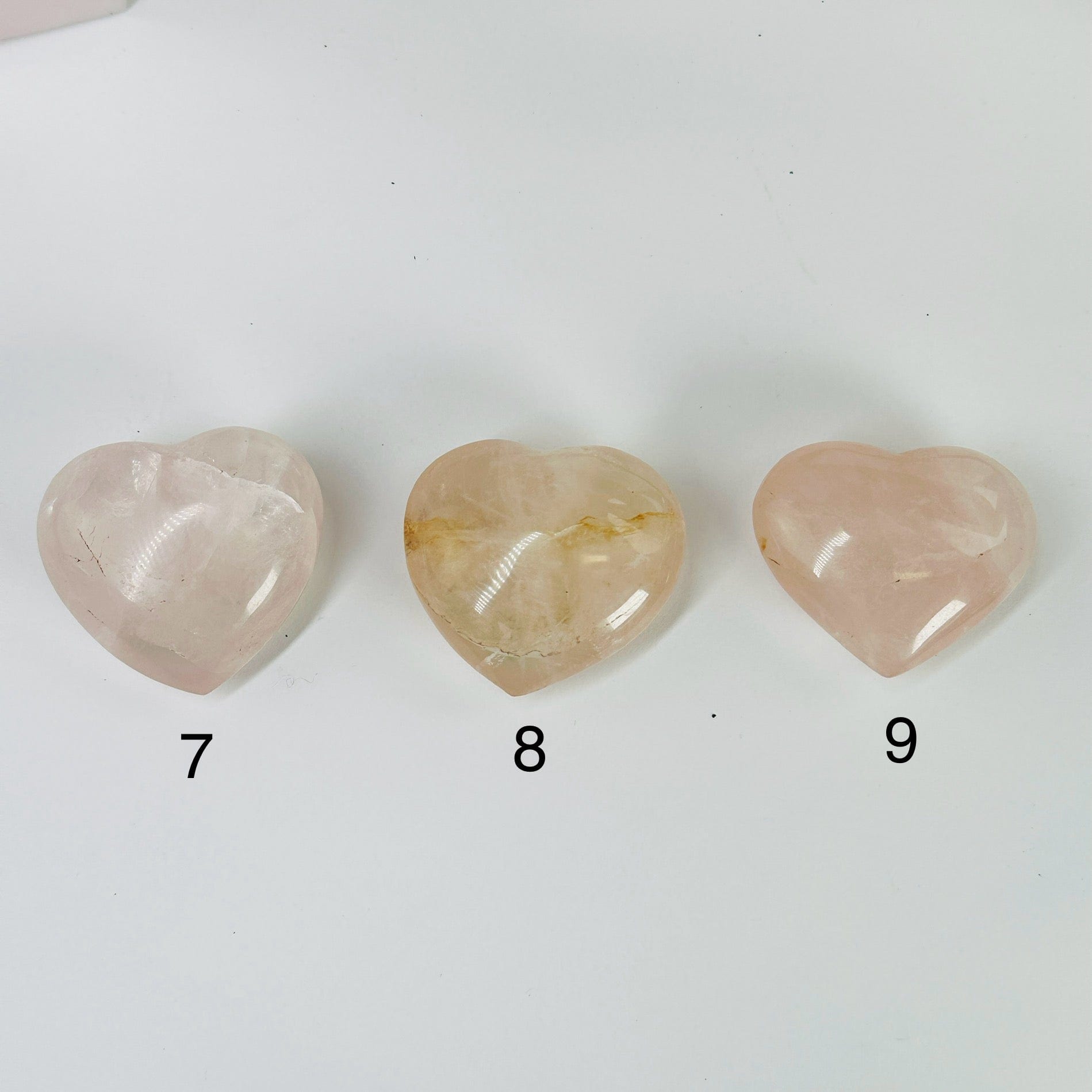 Rose Quartz Puffy Crystal Heart YOU CHOOSE