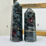 Hematite with Garnet Crystal Polished Point YOU CHOOSE