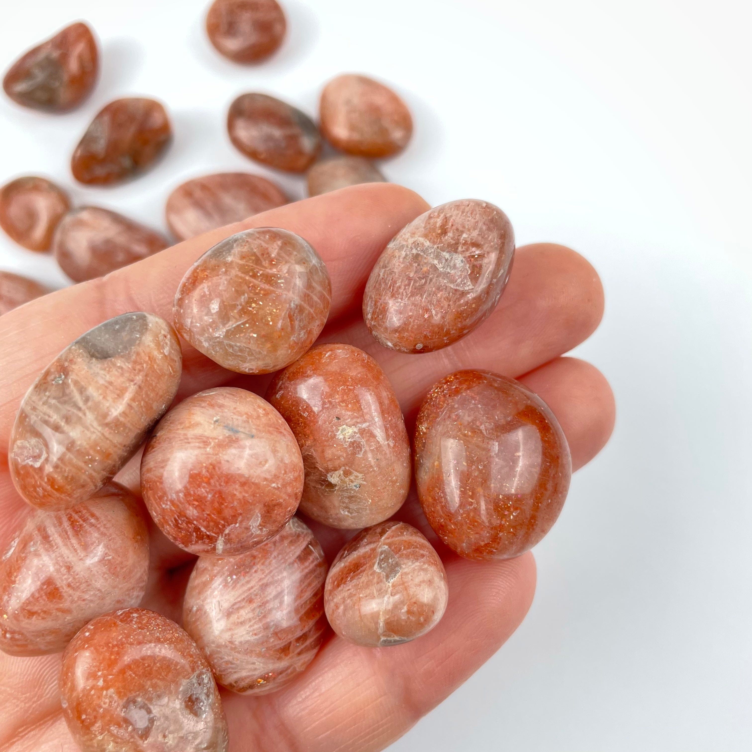 1/2 pound Golden Sunstone Tumbled Stones - Large