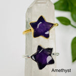 Gemstone Star Ring - Gold or Silver