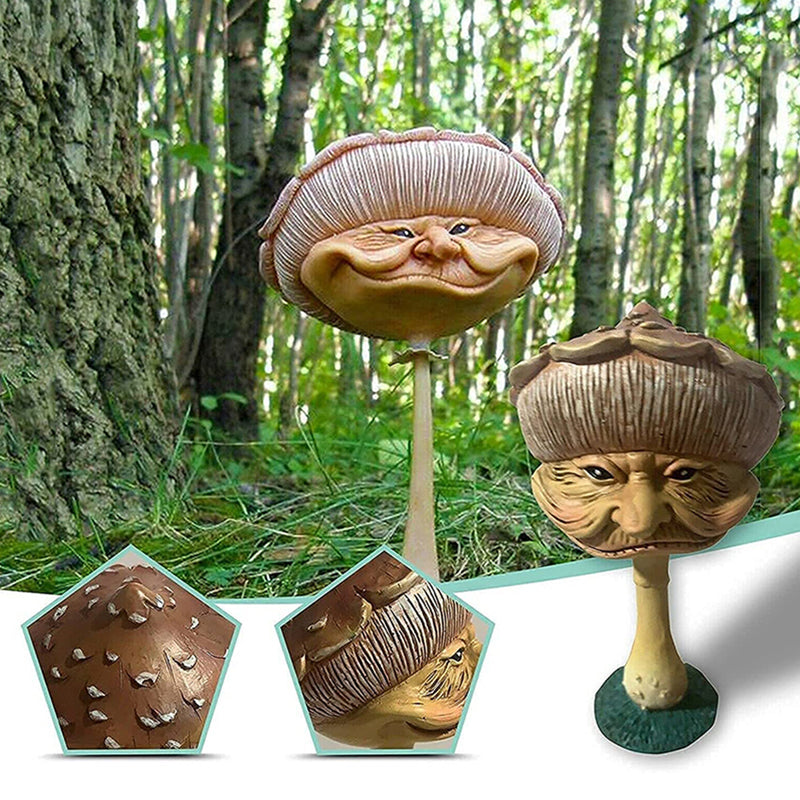 Funny Face Mushroom Garden Statue