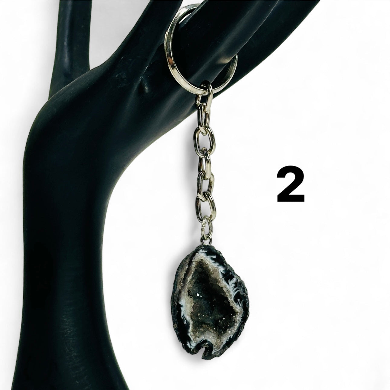 Agate Geode Keychain - Crystal Keychain