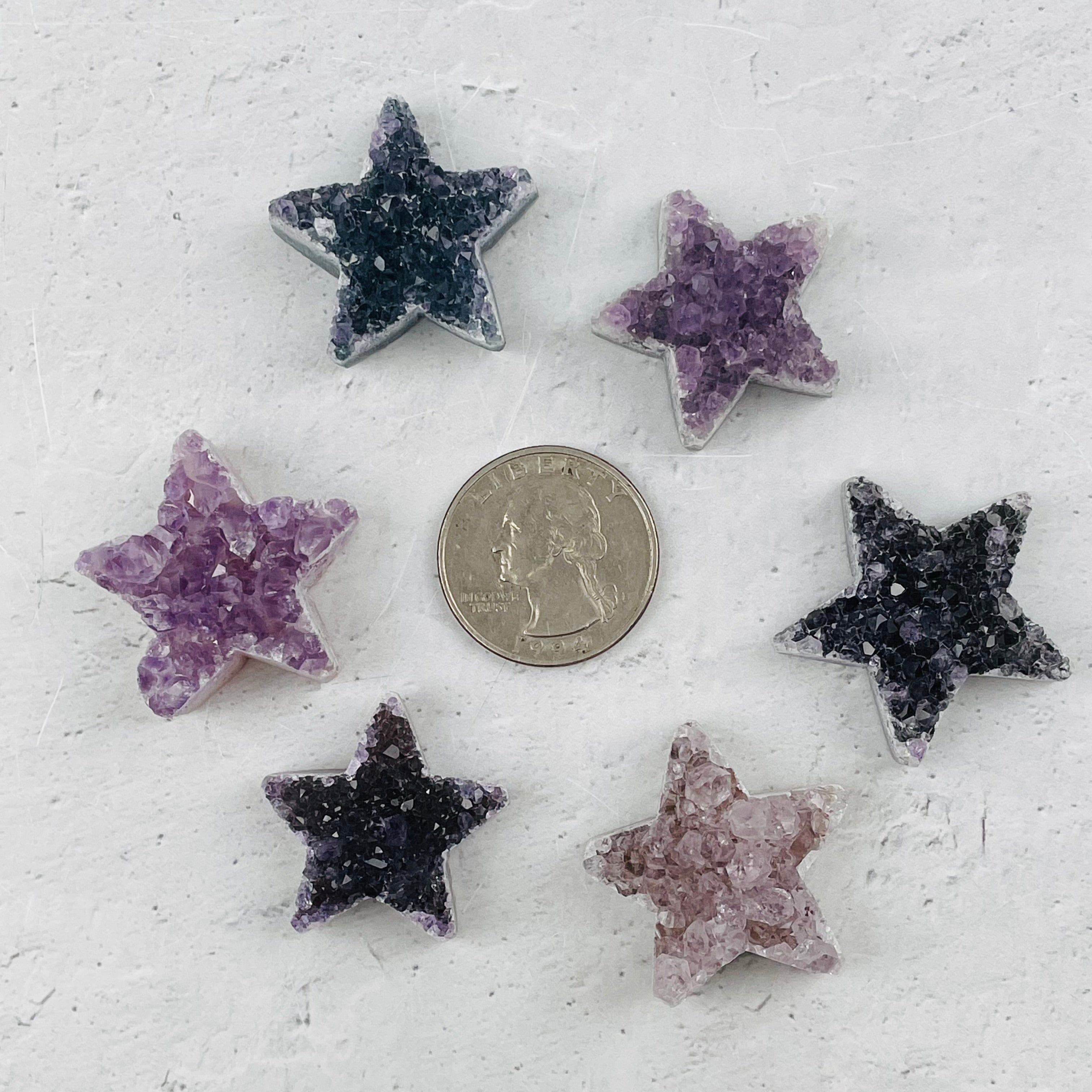 Amethyst Druzy Star - Amethyst Star Cabochon (RK10B27)