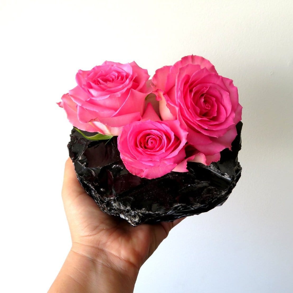 Black Obsidian Planter - Flower Pot(HW2-19)