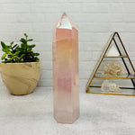 Angel Aura Rose Quartz Crystal Polished Tower - By Weight -