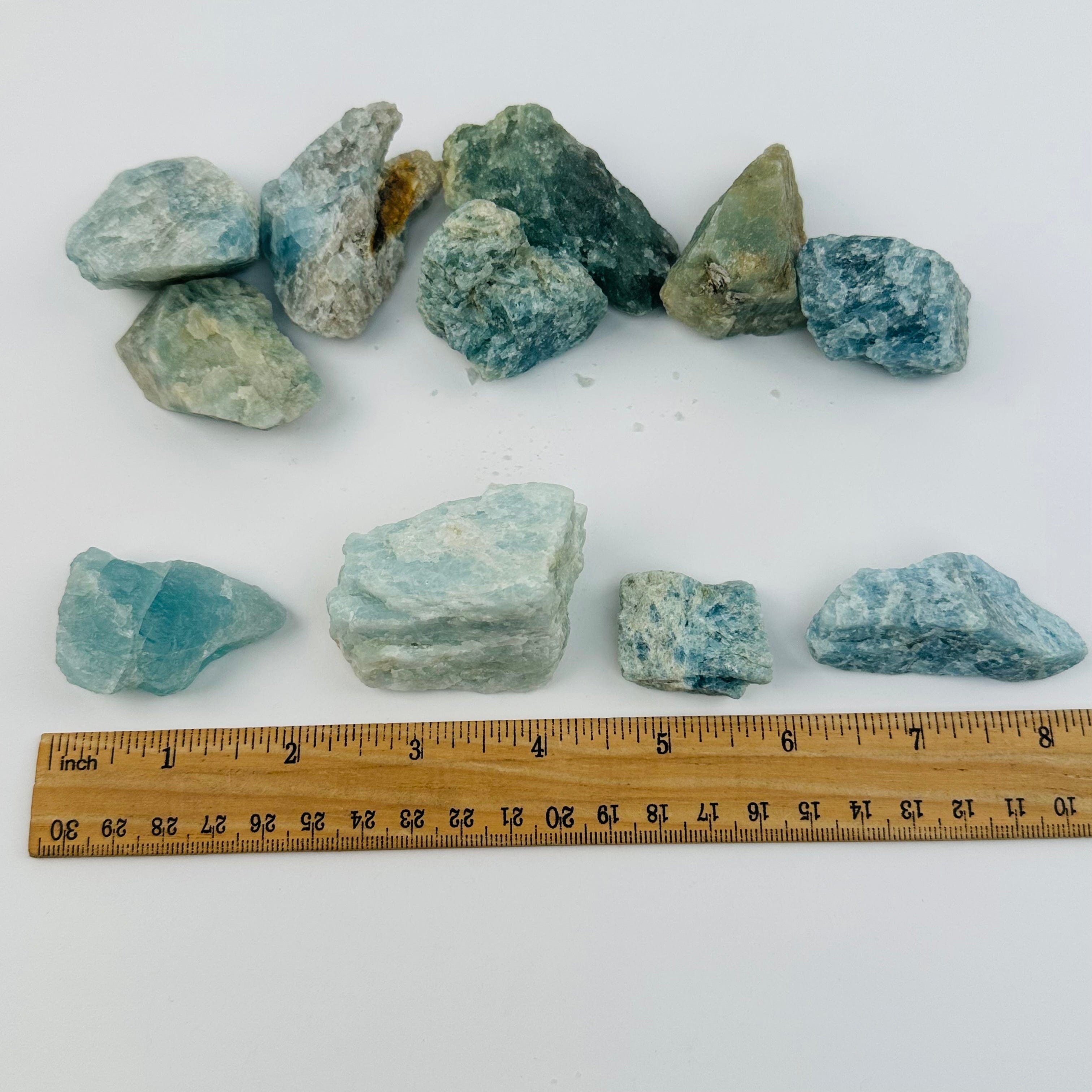 1 pound bag Rough Aquamarine Crystal Stones