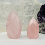 Faceted Rose Quartz Crystal Egg Point - You Choose -