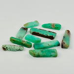 10pc Chrysoprase Semi-Polished Long Beads - Top Side Drilled