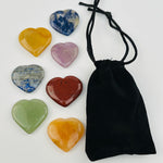 Chakra Stones - Heart Shaped Chakra Stone - Chakra Heart Set - (RK8B15)