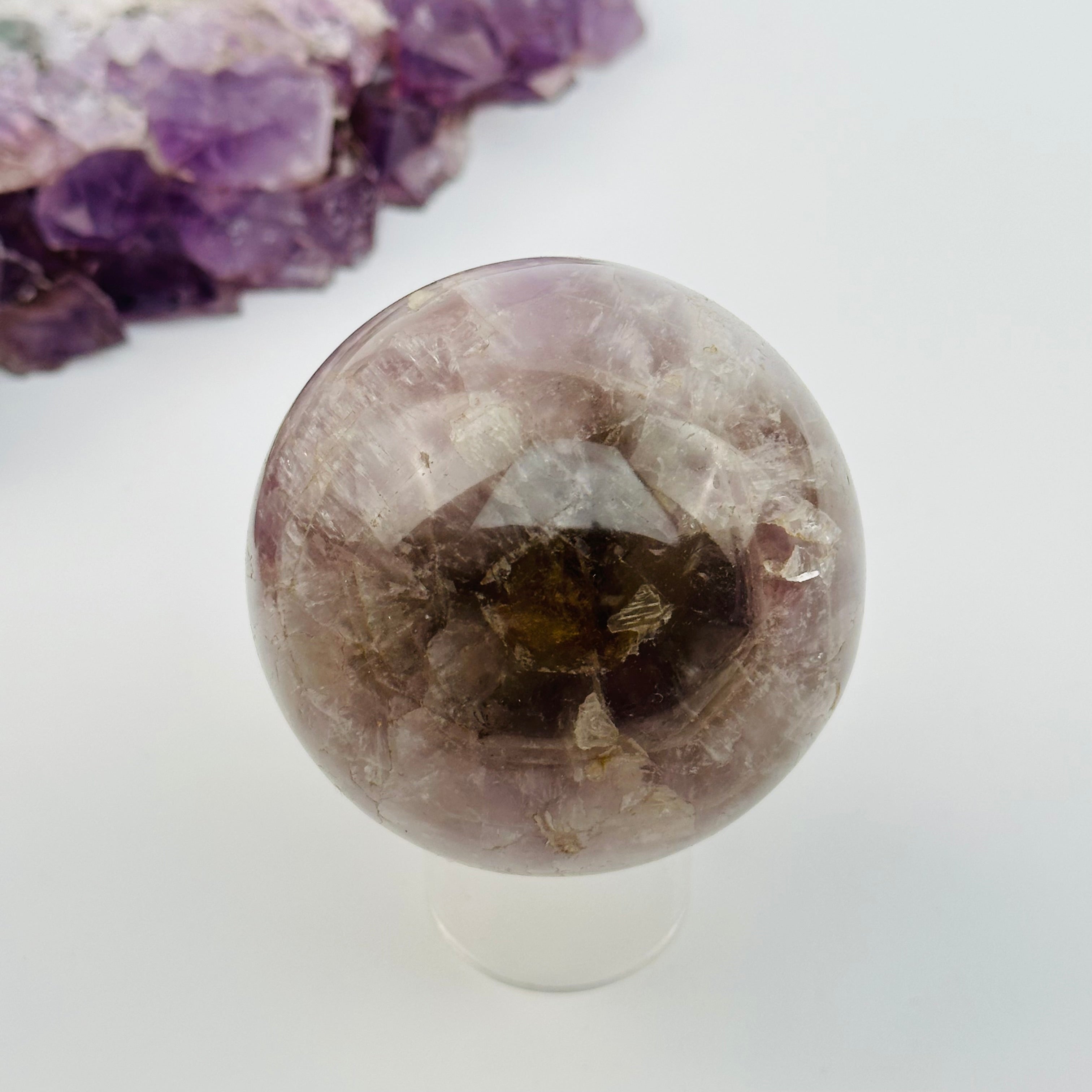 Seven Minerals in One Polished Crystal Sphere