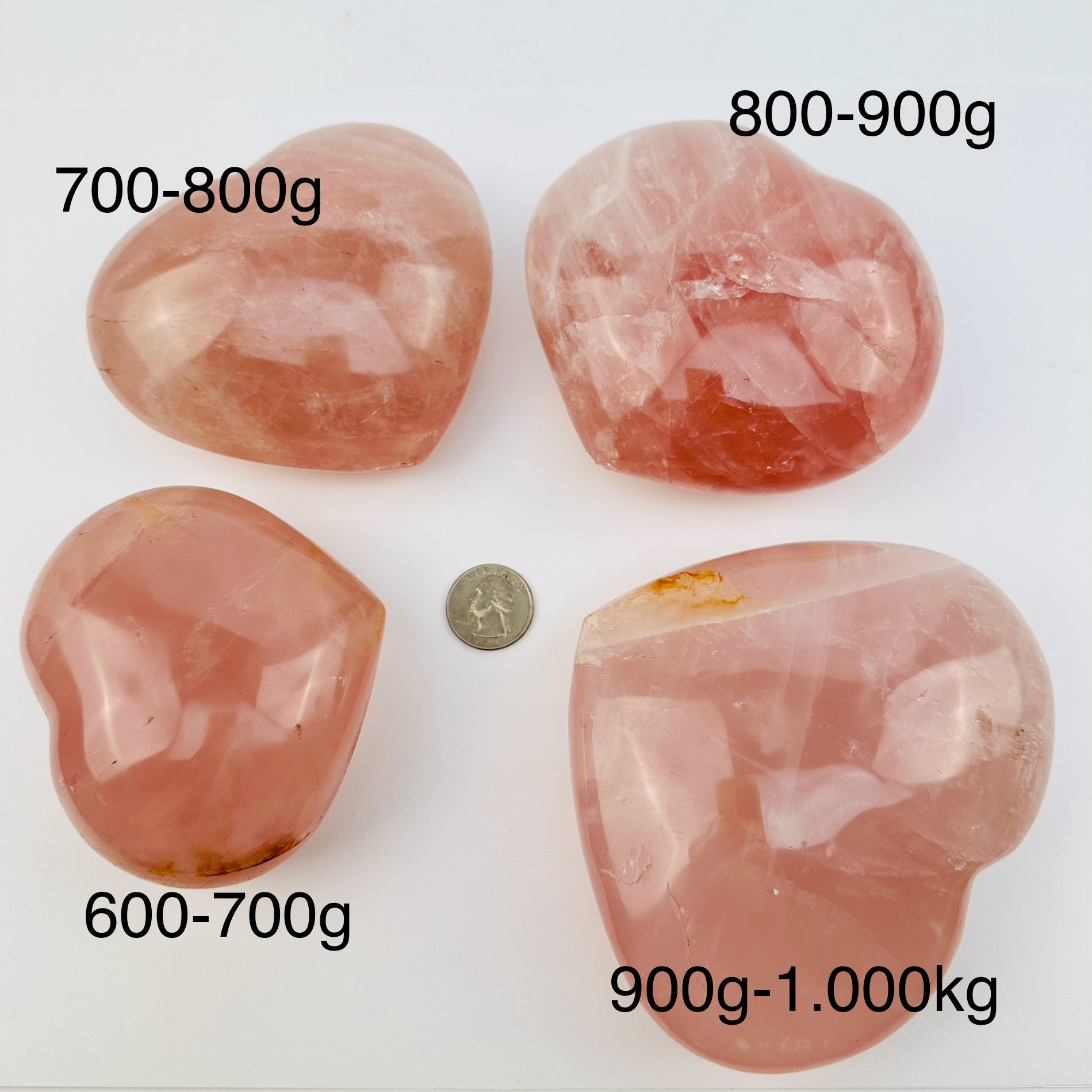 Rose Quartz Puff Polished Crystal Hearts - By Weight Spiritual Gift