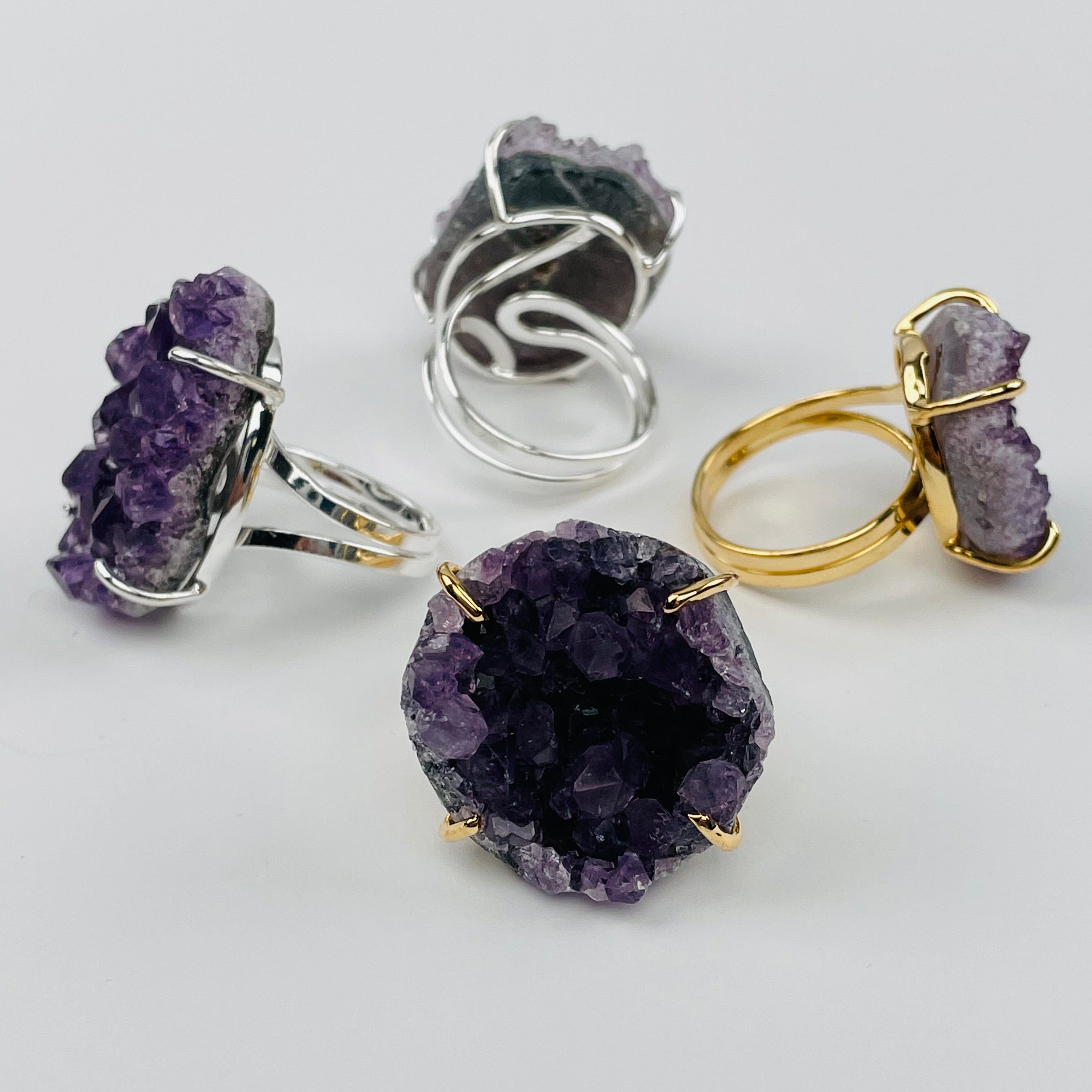 Crystal Cluster Ring (Amethyst, Citrine, or Crystal Quartz)