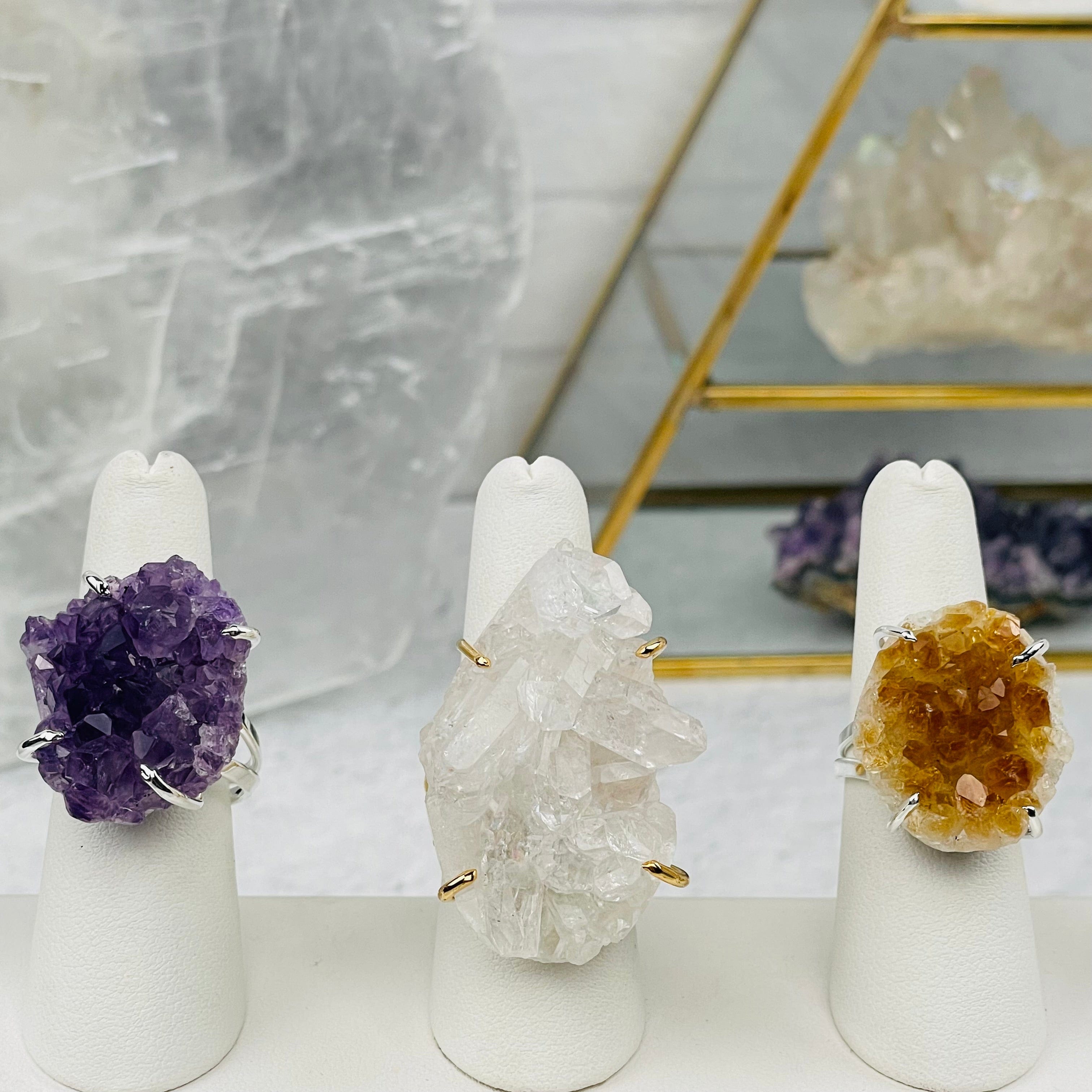 Crystal Cluster Ring (Amethyst, Citrine, or Crystal Quartz)