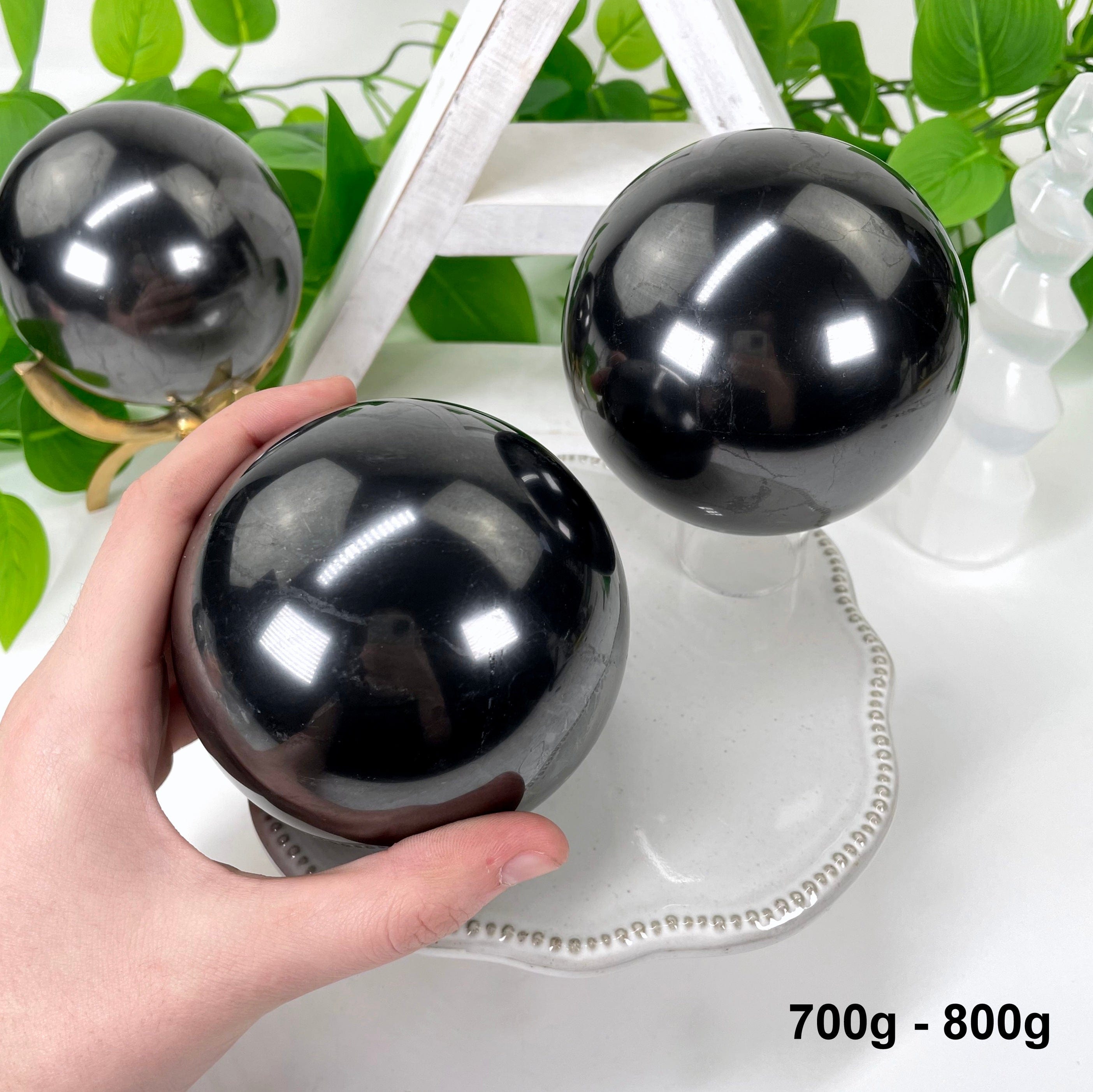 Shungite Polished Spheres - By Weight Halloween Decor