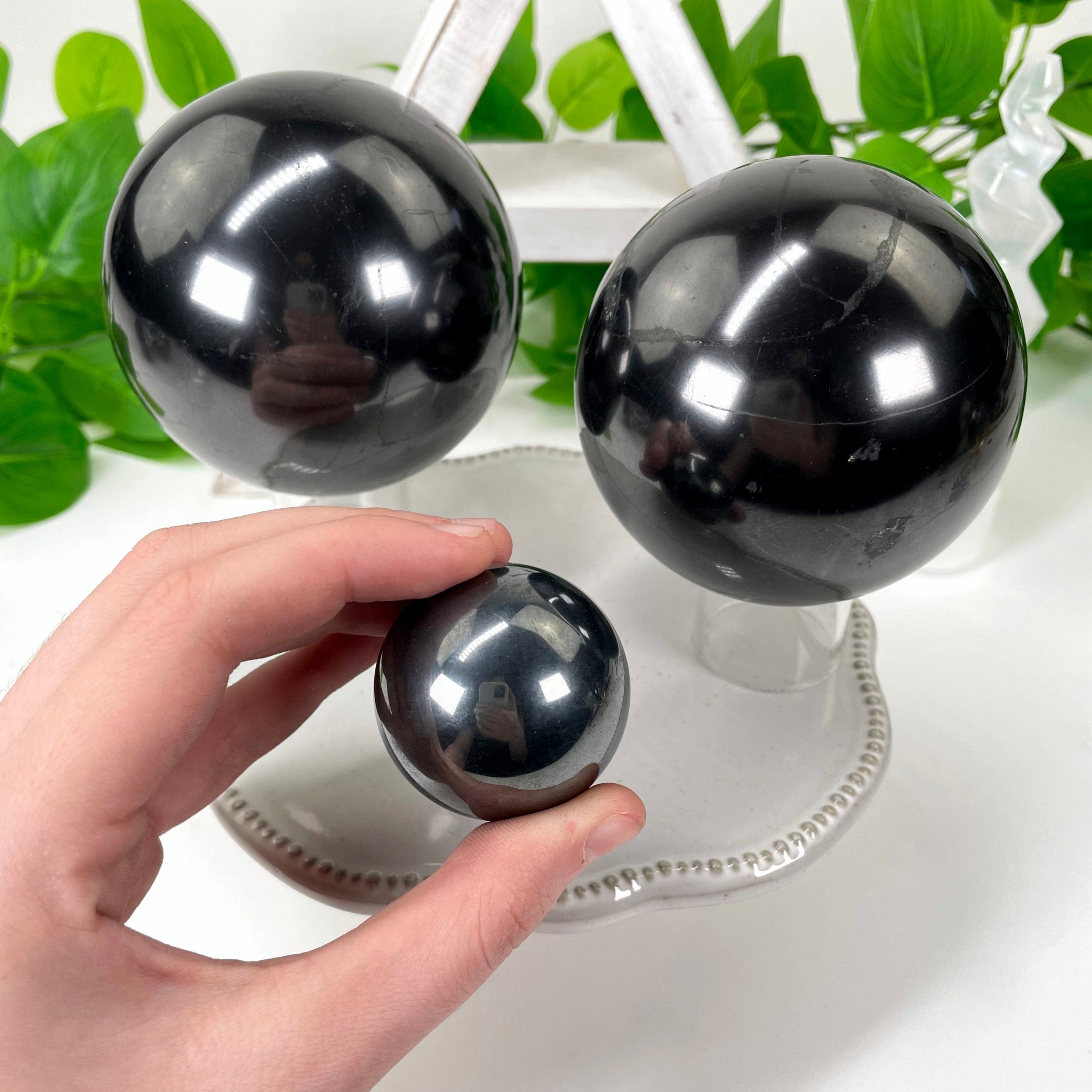 Shungite Polished Spheres - By Weight Halloween Decor