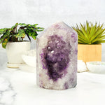 Amethyst Agate Cluster Polished Cut Base