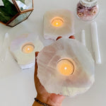 Angel Aura Rose Quartz Candle Holder