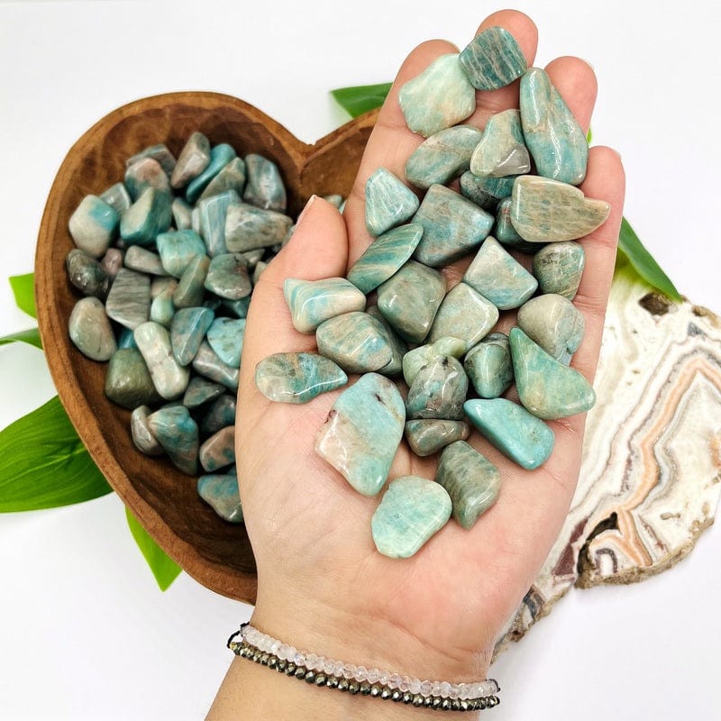 1 lb Bag Amazonite Tumbled Stones Small Gardening