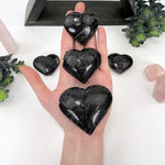 Black Tourmaline with Red Hematite Hearts - AS IS