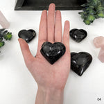 Black Tourmaline with Red Hematite Hearts - AS IS